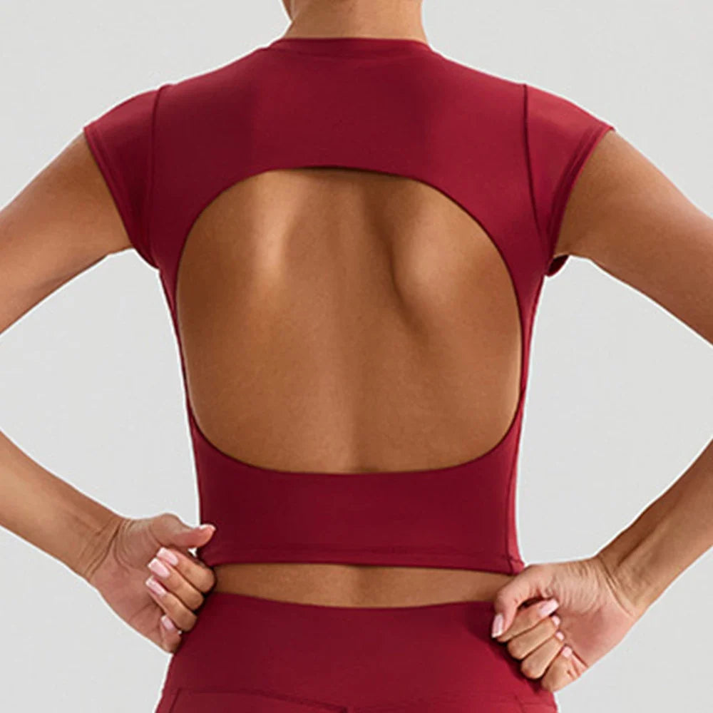Rust Open-Back Sport Top