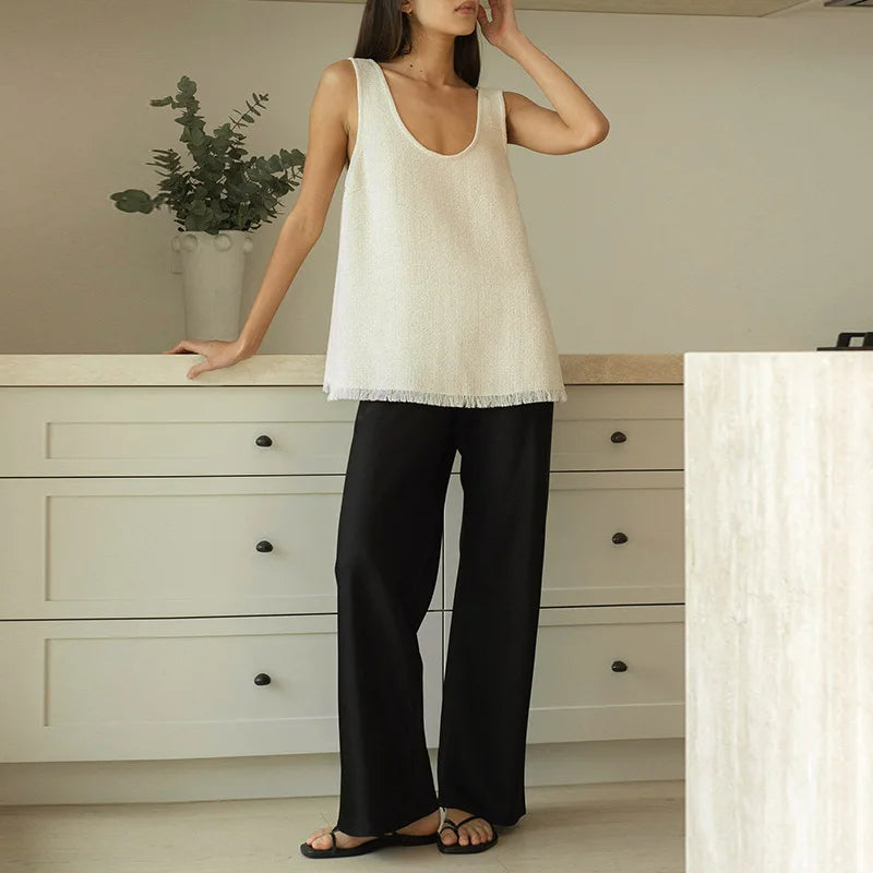 Diamond Tassel-Trim Vest