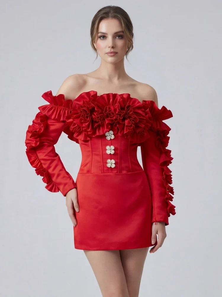 Aurora Off-Shoulder Floral Mini Dress