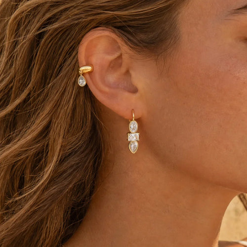 Bronze Zircon Drop Earrings