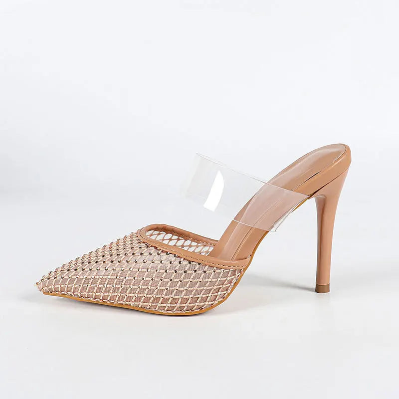 Layla Crystal Mesh Mules