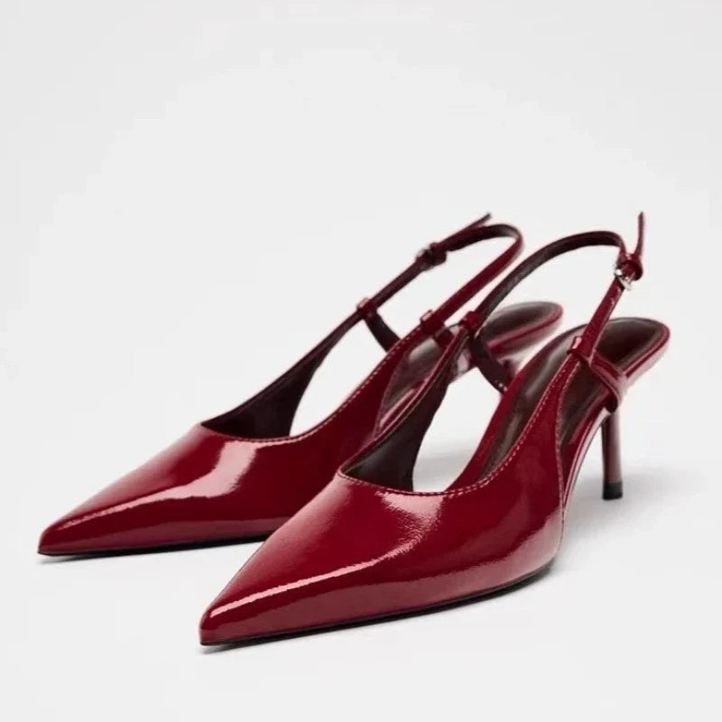 Ocean Patent Pointed Slingbacks