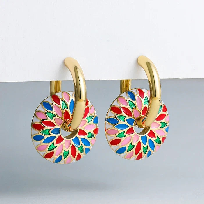 Chantilly Enamel Flower Hoops