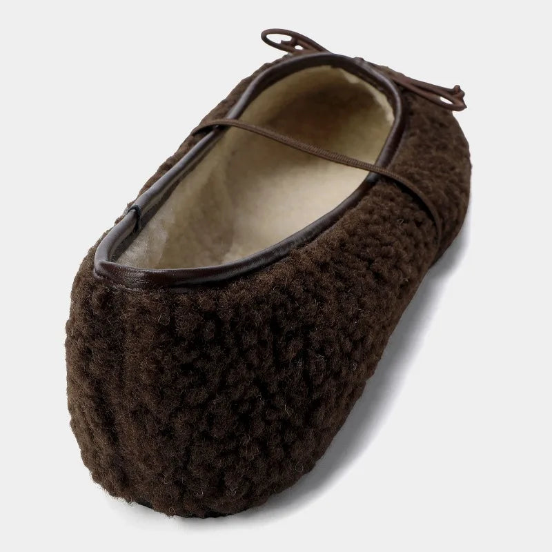 Alma Fur-Lined Bow Flats