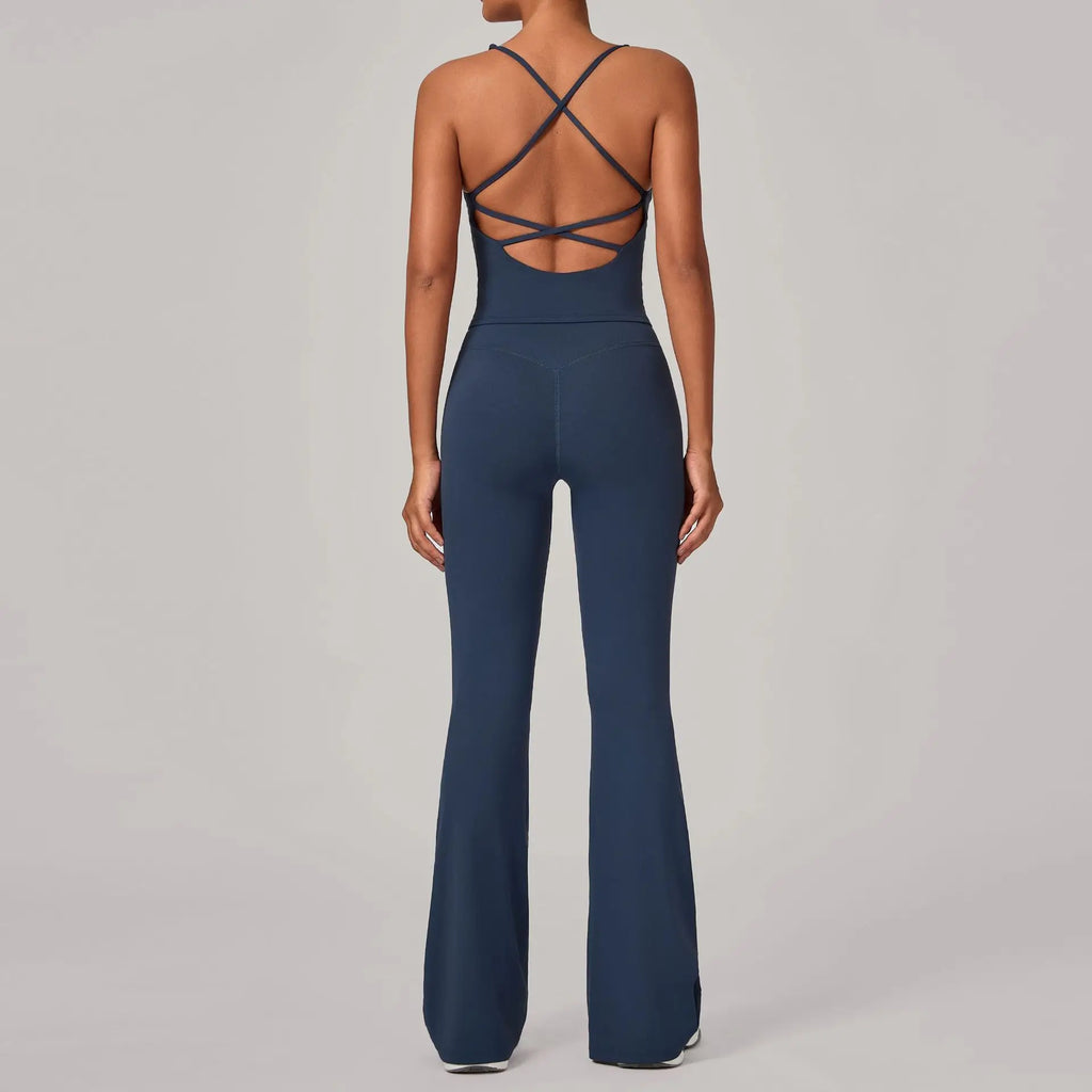 Vanilla Cross-Back Flared Jumpsuit