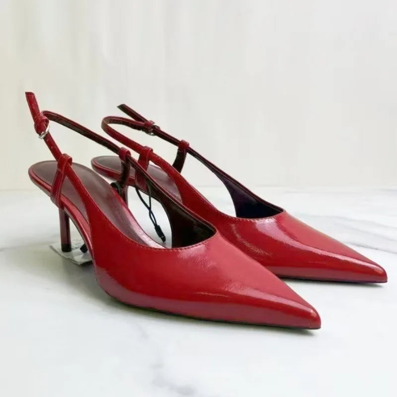 Ocean Patent Pointed Slingbacks