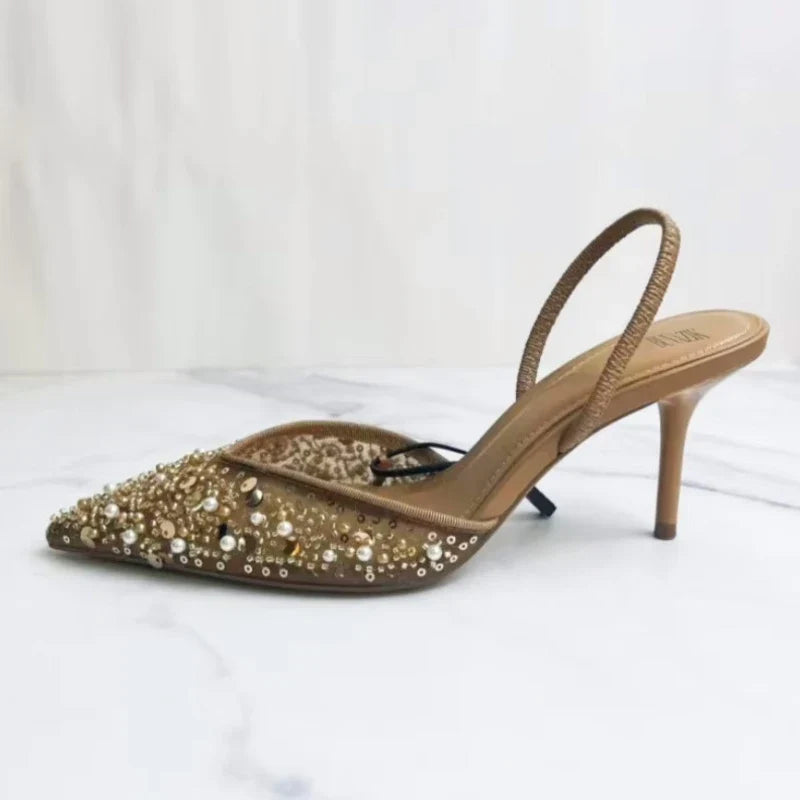 Liberty Embellished Pearl Heels