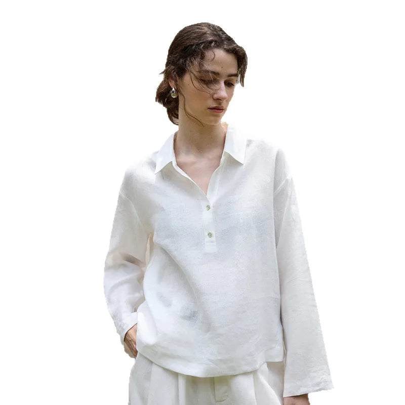 Sapphire Linen Polo Shirt
