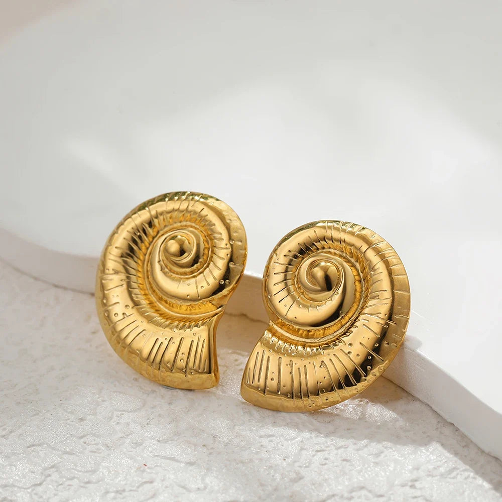 Rose Gold Shell Studs