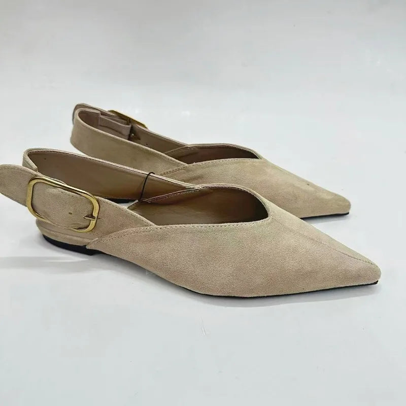 Amara Suede Pointed Slingback Flats