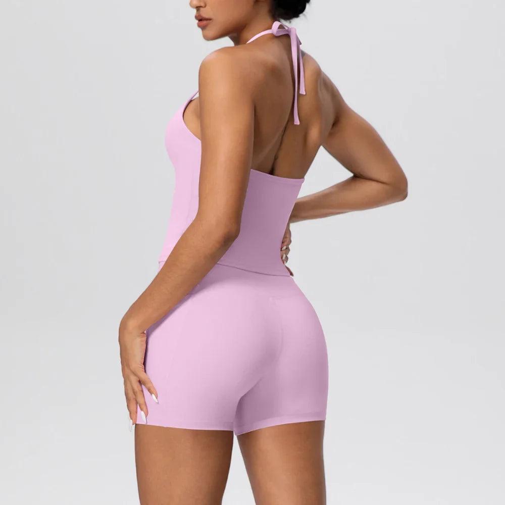 Strawberry Halter Tank and Pocket Shorts Set