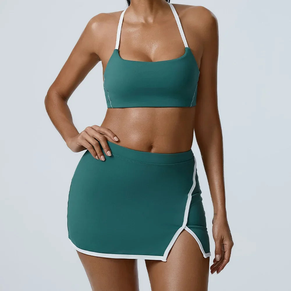 Azure Bra and Bottoms Sport Set