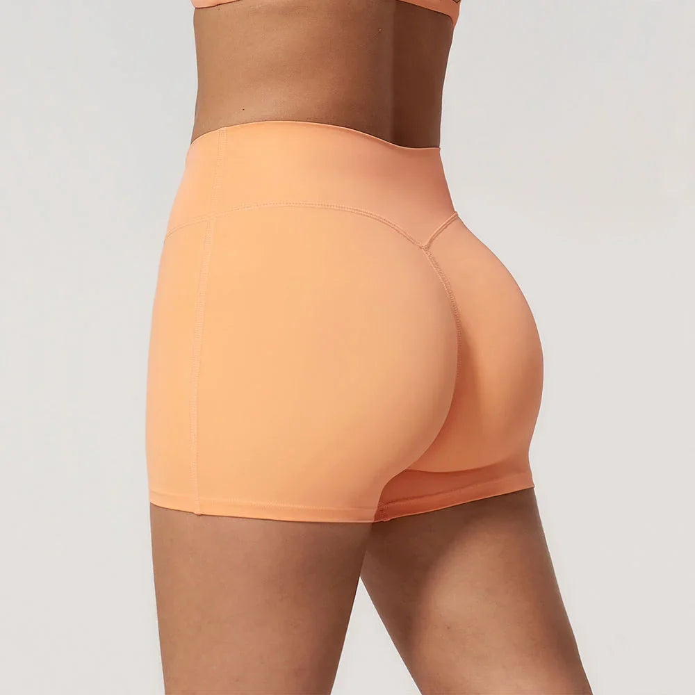 Peach High-Waist Sport Shorts