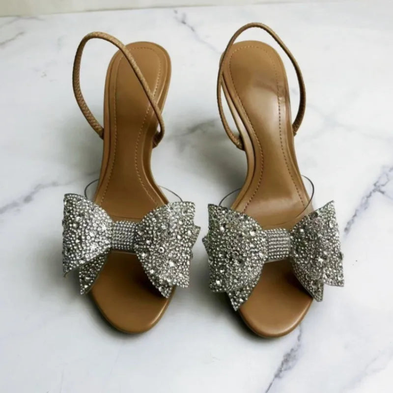 Venus Crystal Bow Evening Sandals