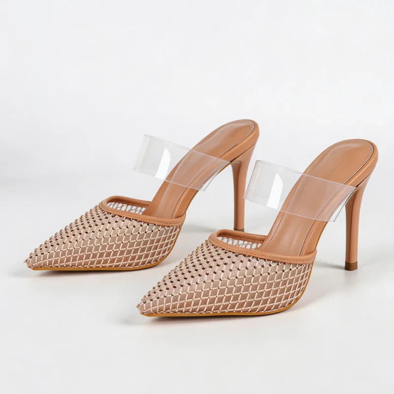 Layla Crystal Mesh Mules