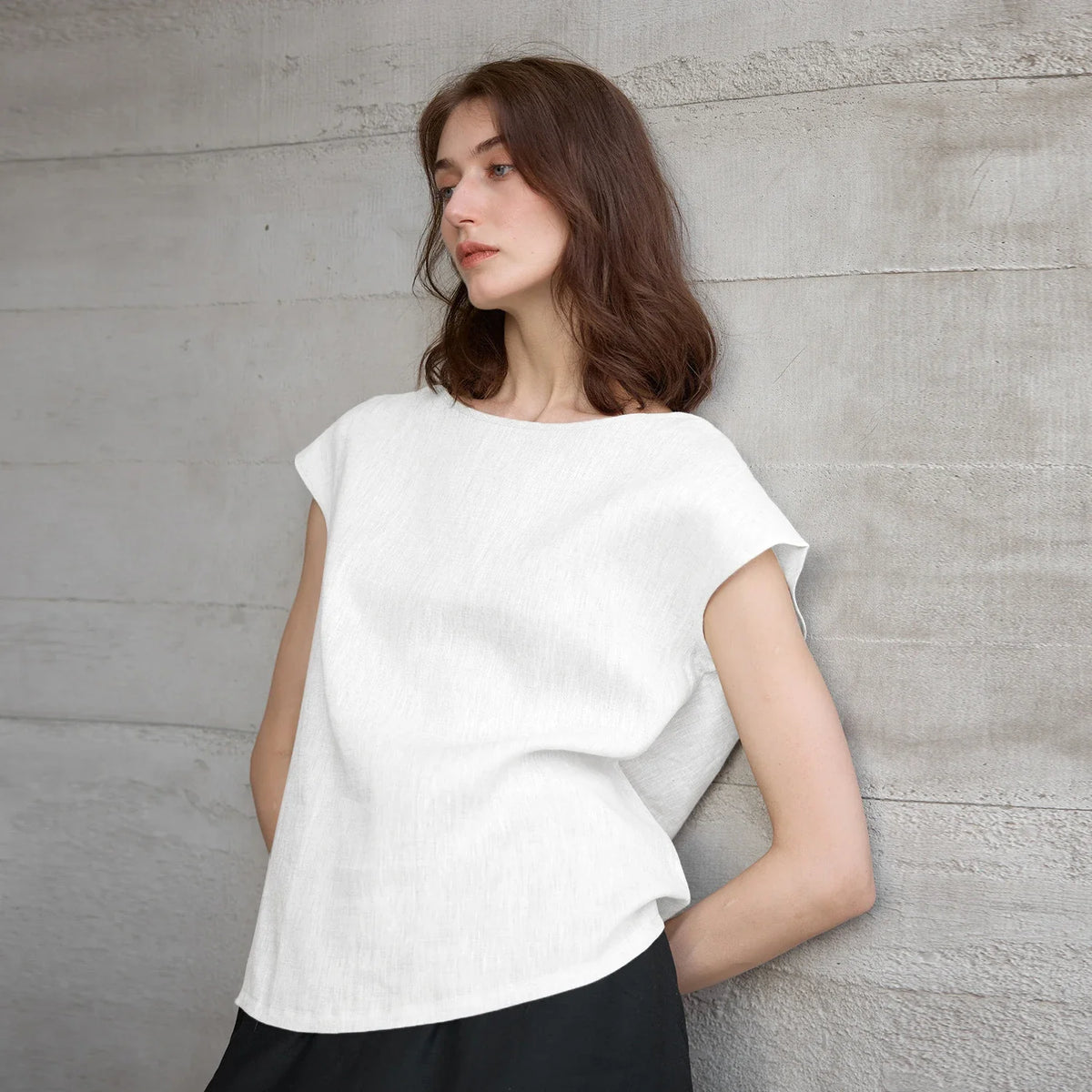 Plum Vintage Linen Tee