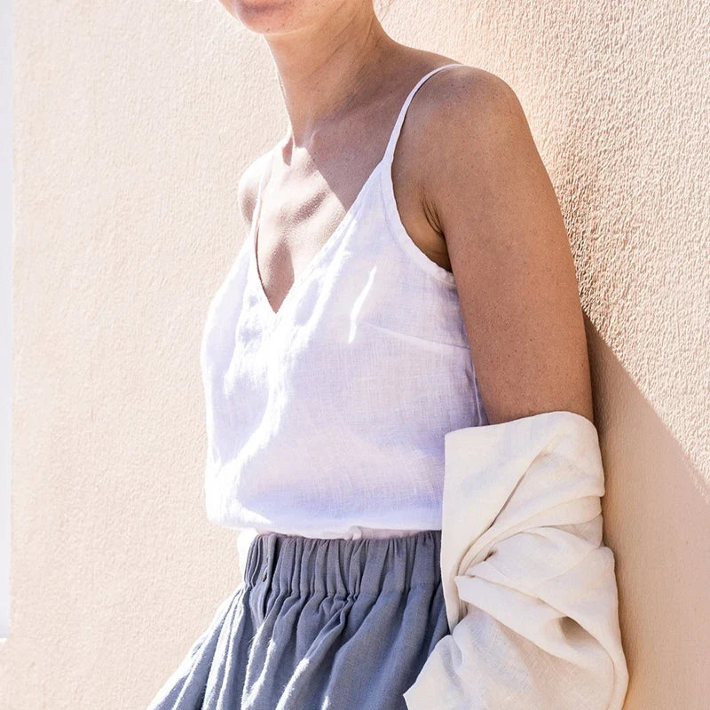 Crystal Cotton Linen Tank