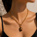 Amazonite Oval Stone Pendant Necklace