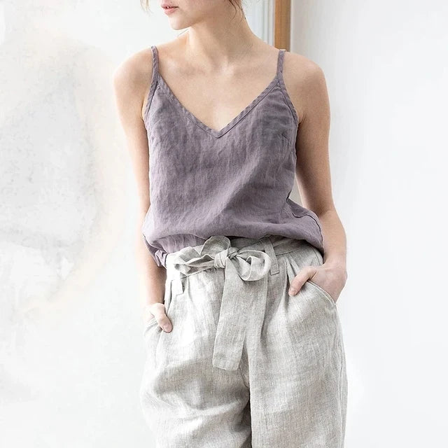 Crystal Cotton Linen Tank