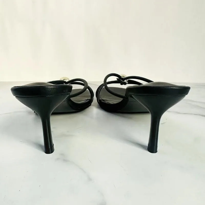 Belle Cross-Strap Stiletto Mules