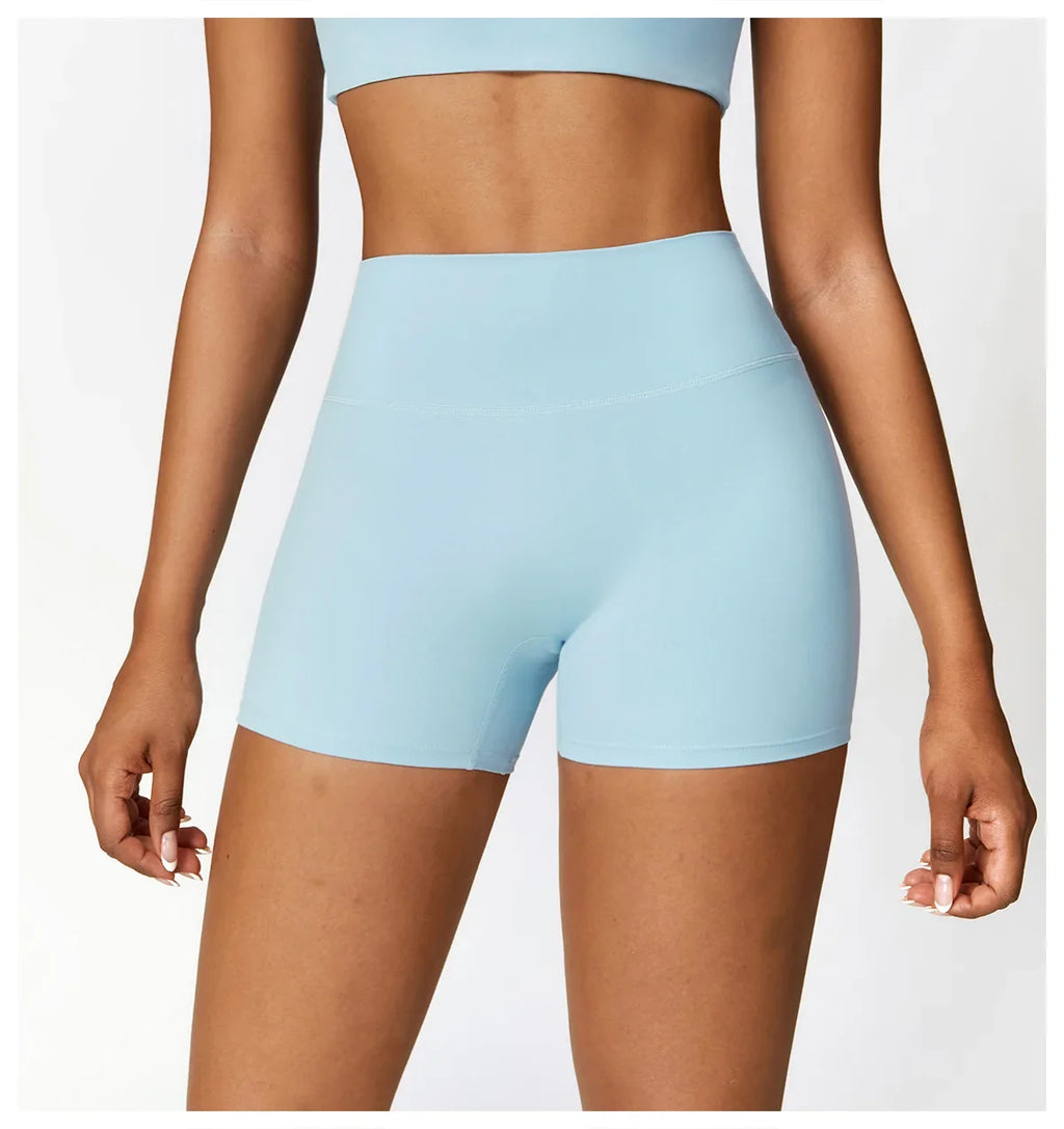 Mint Fitted High-Waist Shorts