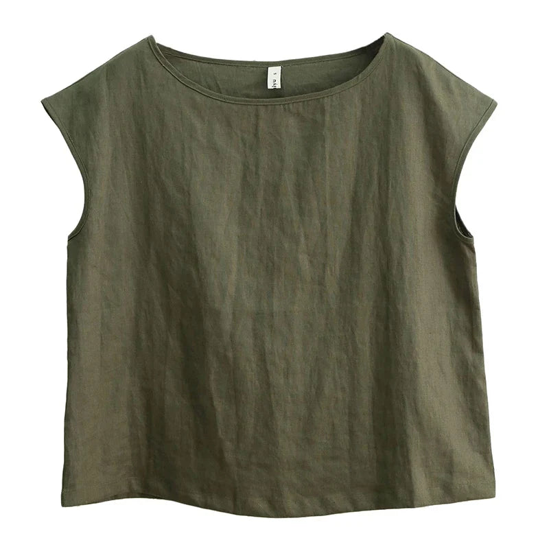 Plum Vintage Linen Tee