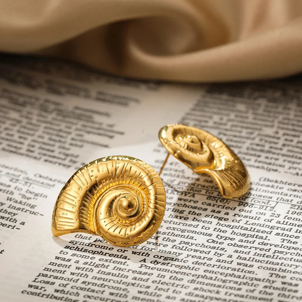 Rose Gold Shell Studs