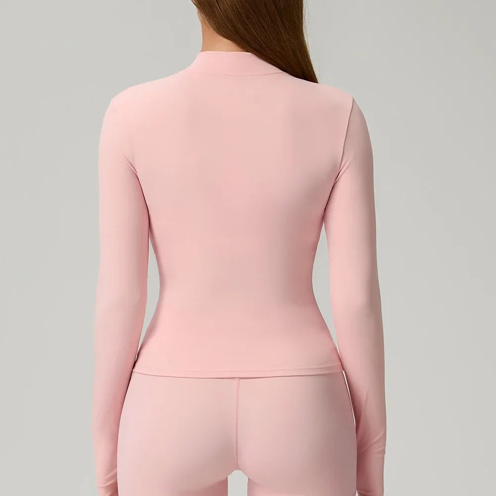 Mustard Cropped Zip Sport Jacket