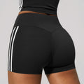 Merlot Striped High-Waist Shorts