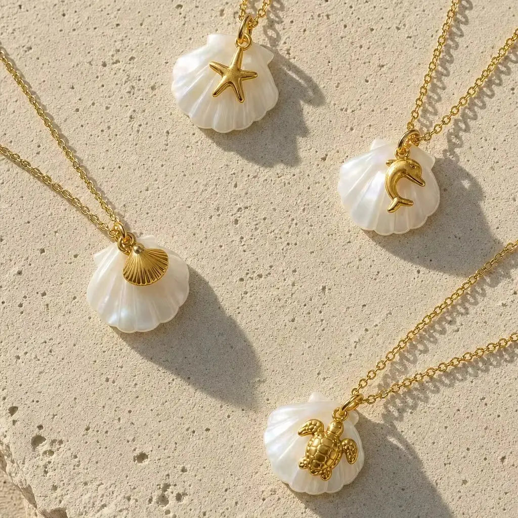 Moonstone Sea Charm Necklace