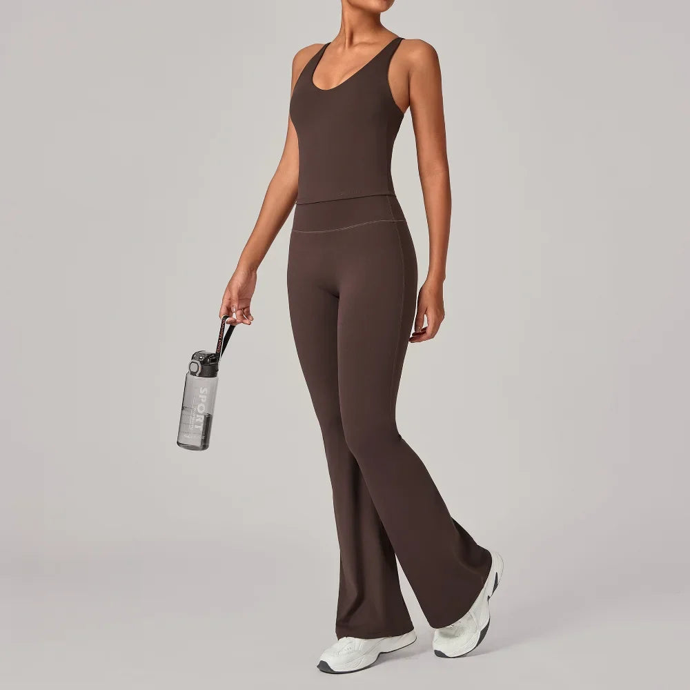 Vanilla Cross-Back Flared Jumpsuit