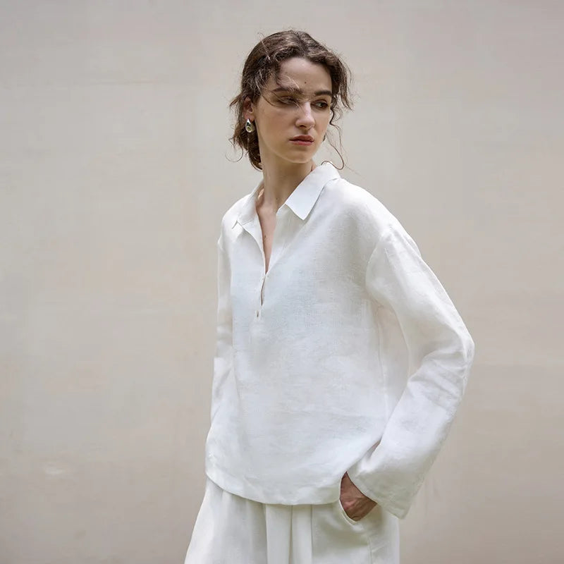Sapphire Linen Polo Shirt