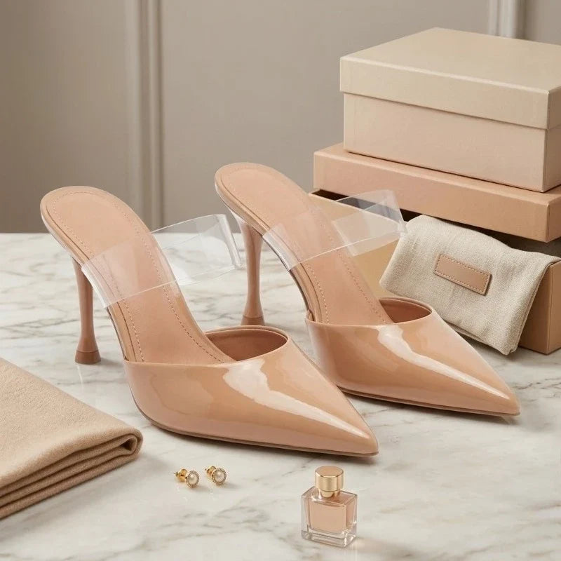 Solace Clear-Strap Pointed Mules
