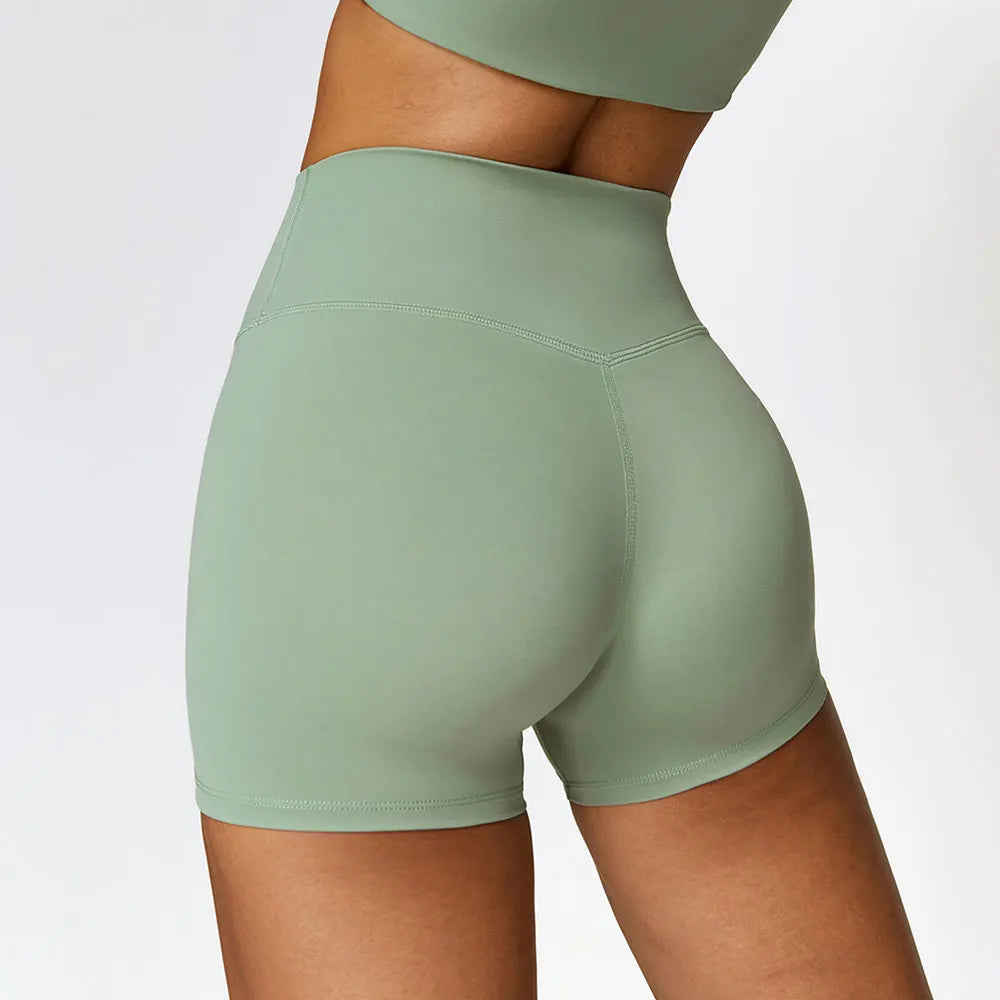 Mint Fitted High-Waist Shorts
