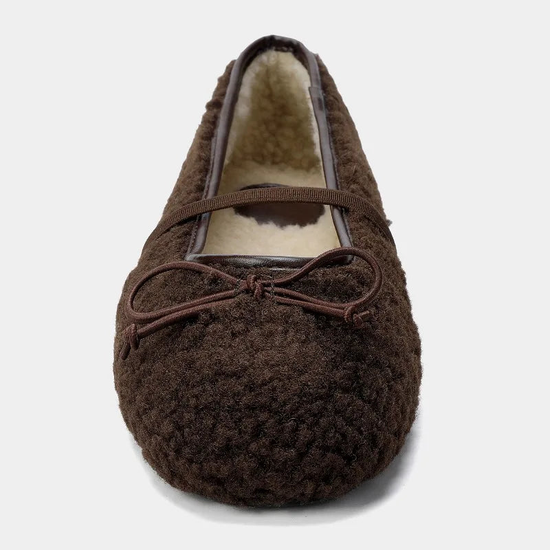 Alma Fur-Lined Bow Flats