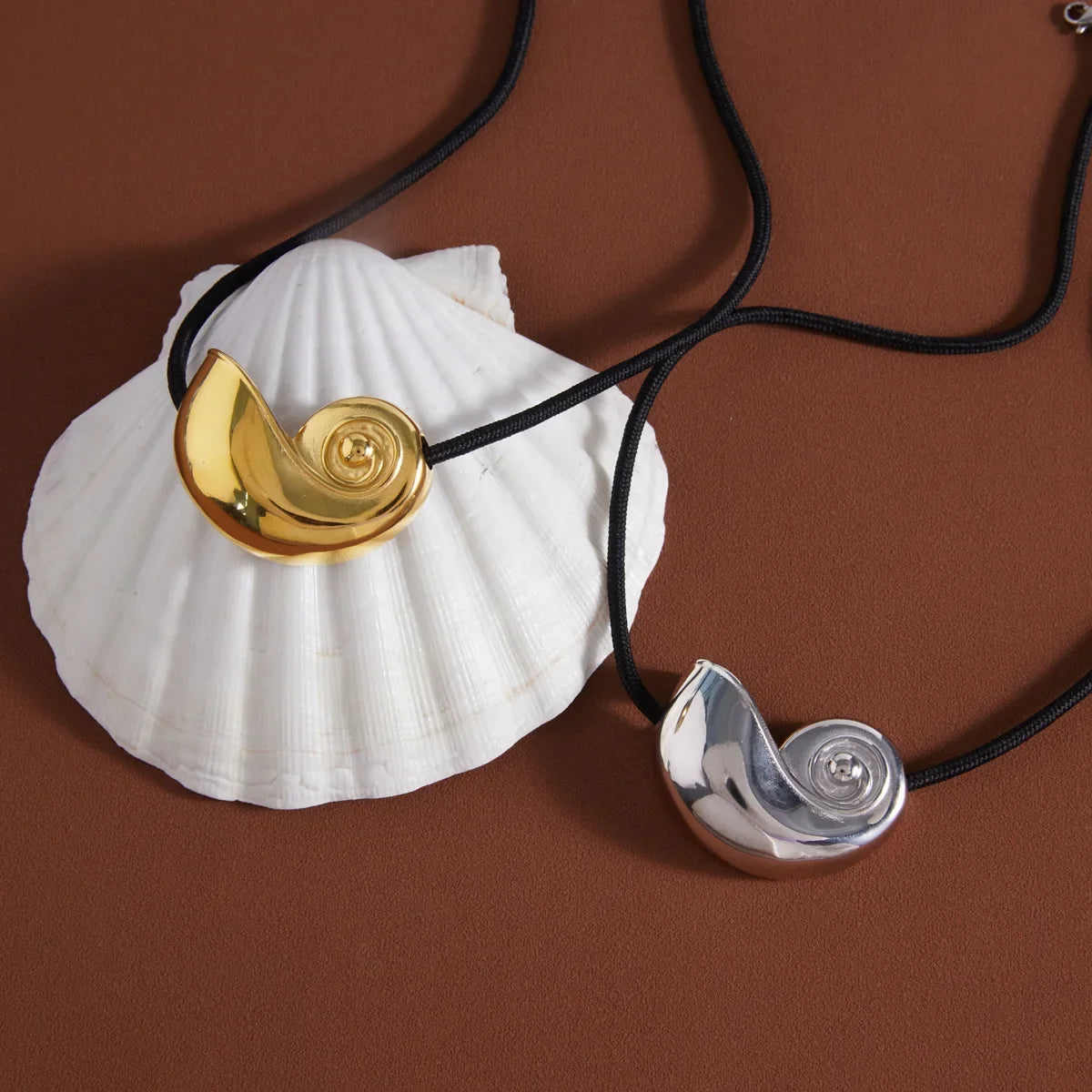Jasper Shell Pendant Necklace