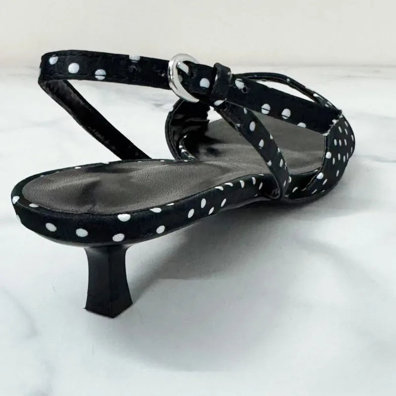 Breeze Satin Polka Dot Kitten Heels