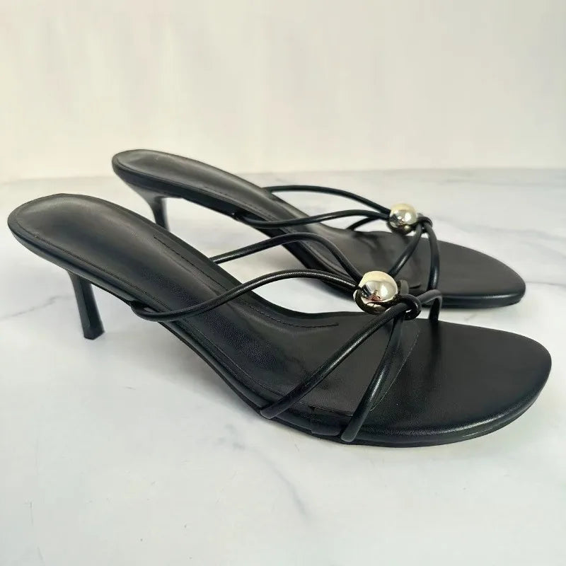 Belle Cross-Strap Stiletto Mules