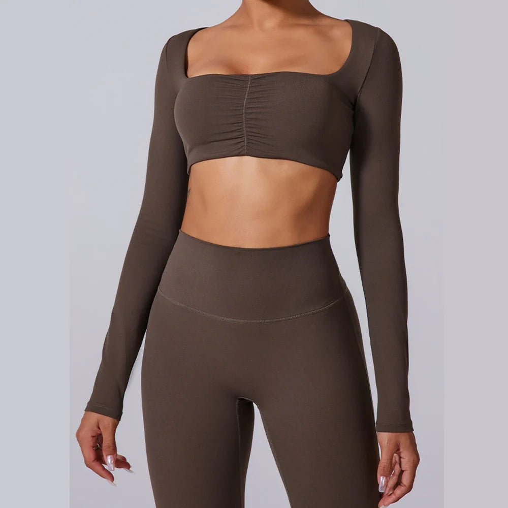 Fawn Long Sleeve Sport Crop Top