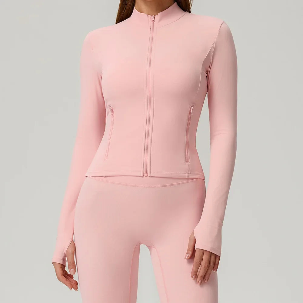 Mustard Cropped Zip Sport Jacket