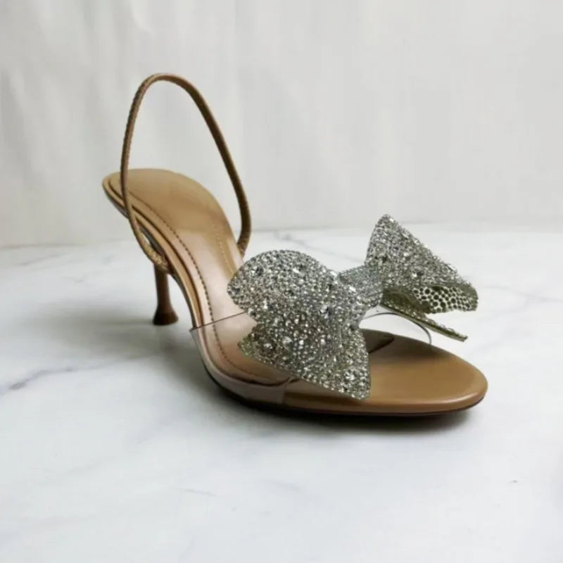 Venus Crystal Bow Evening Sandals