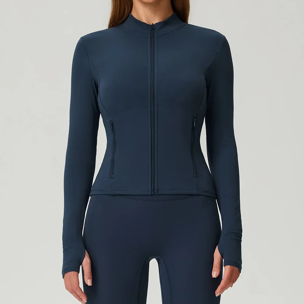 Mustard Cropped Zip Sport Jacket