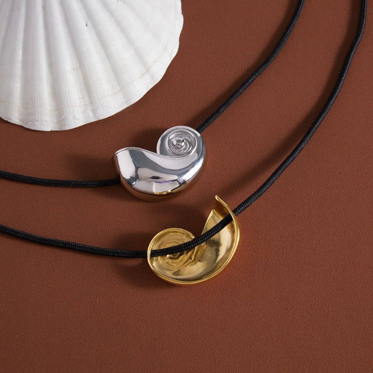 Jasper Shell Pendant Necklace
