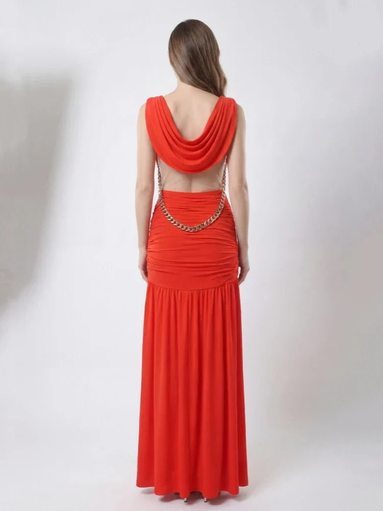 Horizon Mesh Chain Maxi Dress