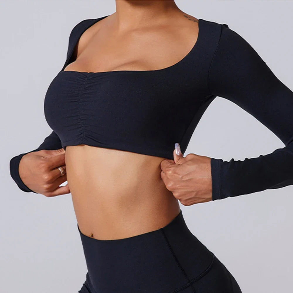 Fawn Long Sleeve Sport Crop Top