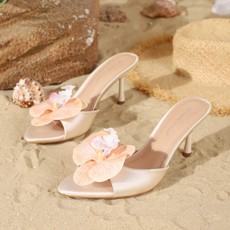 Secret Floral Stiletto Mules