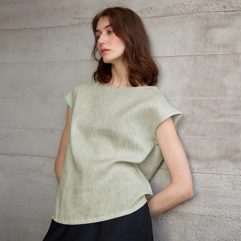 Plum Vintage Linen Tee