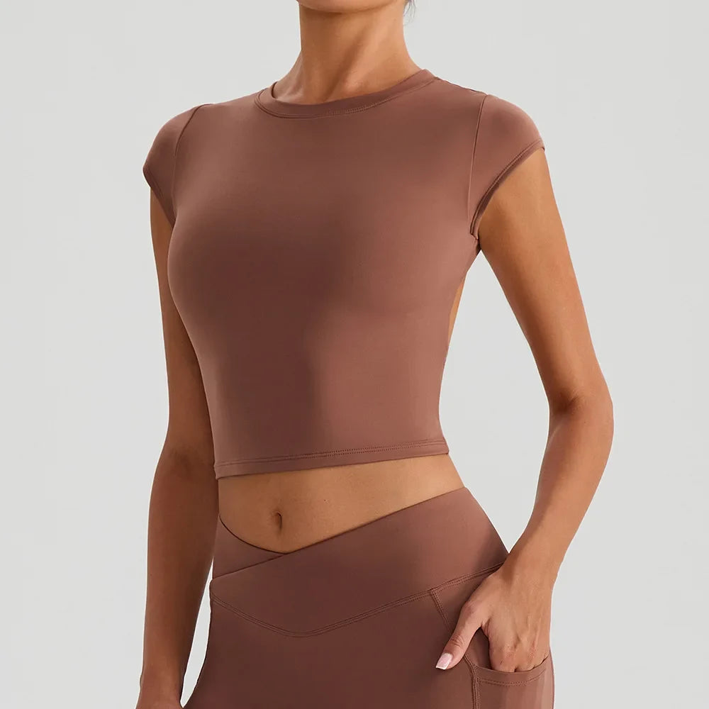 Rust Open-Back Sport Top