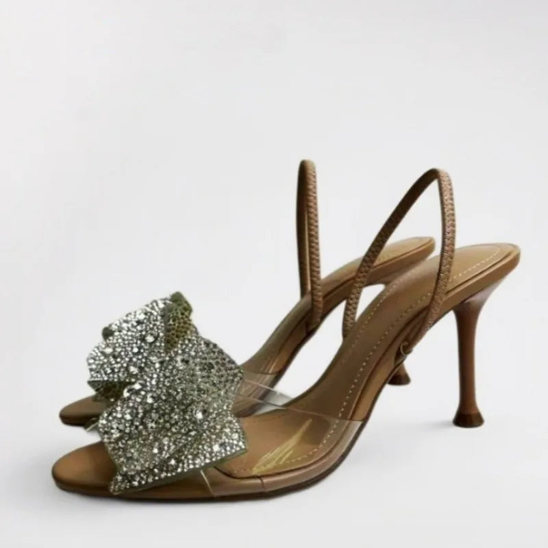 Venus Crystal Bow Evening Sandals